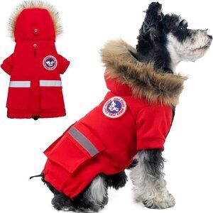 PINA Waterproof Windproof Reflective Dog Jacket w/ Hood, Med